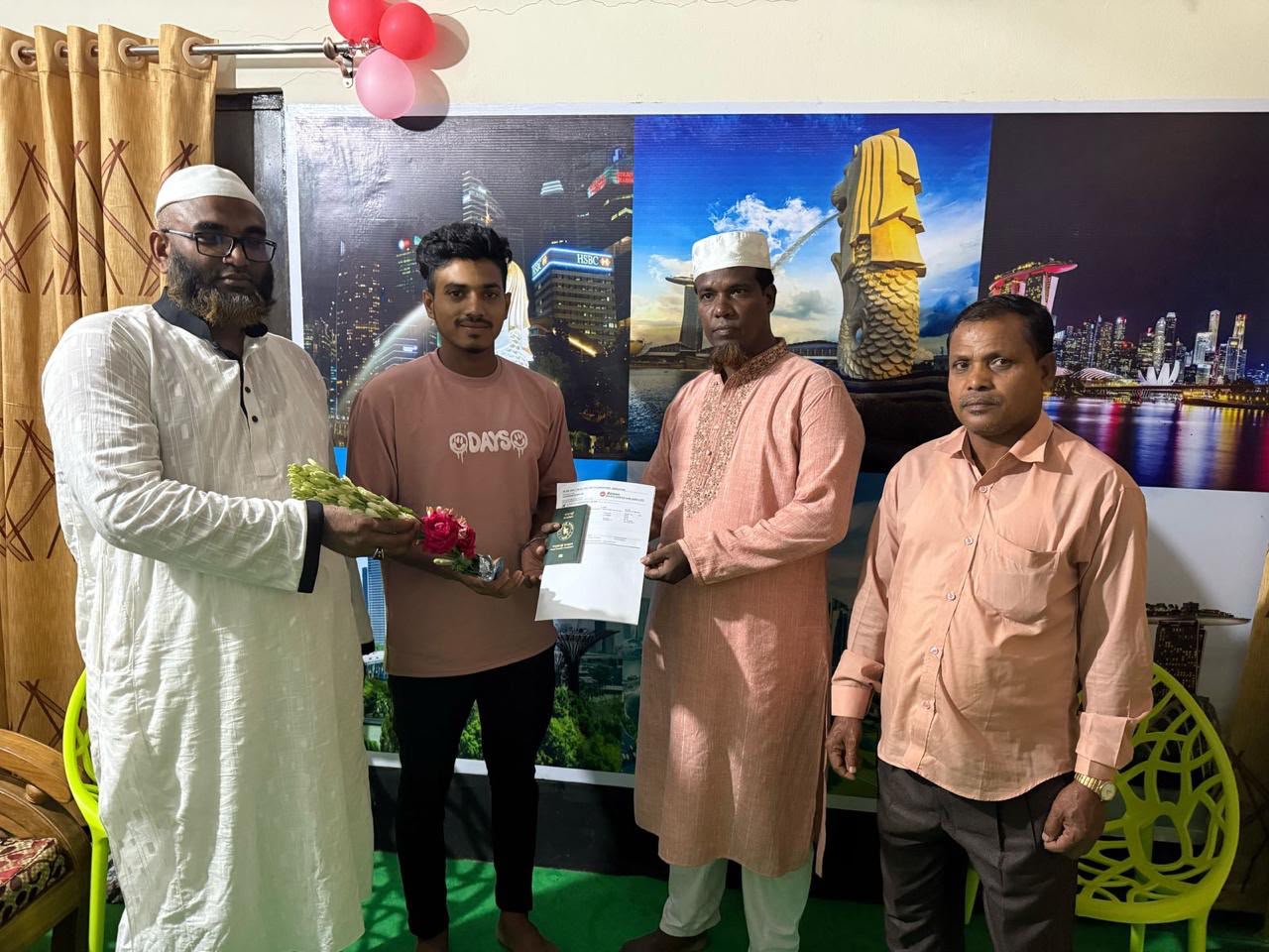 ভিসা ও পাসপোর্ট হস্তান্তর অনুষ্ঠানে সফল প্রার্থী